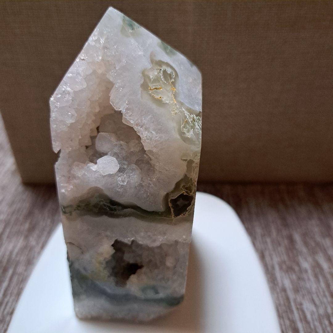 モスアゲート　天然石　タワーポイント　結晶　キラキラ✴️原石