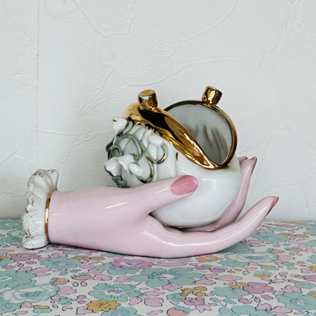 Napco ナプコ　ハンド　すずらんのパースと手　陶器