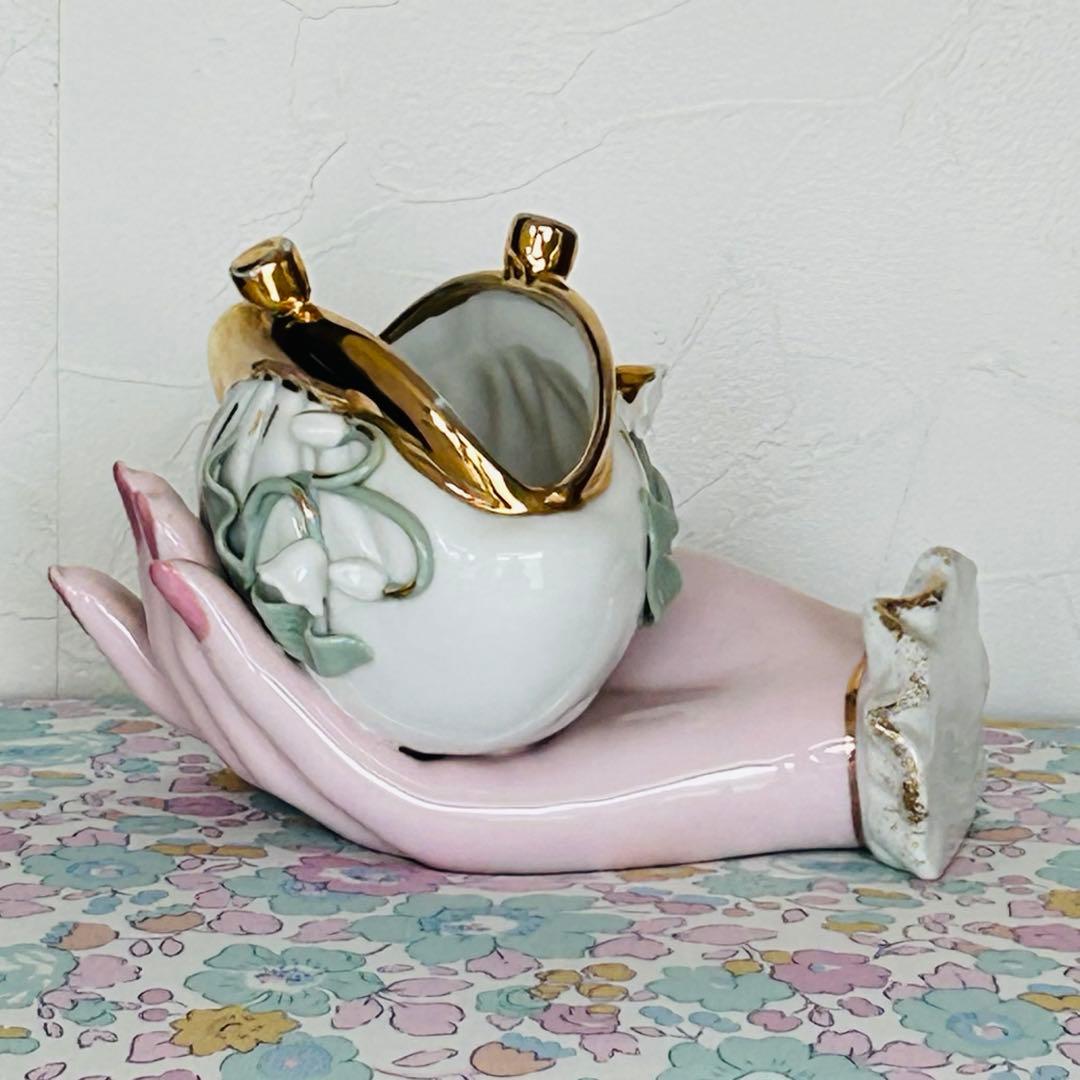 Napco ナプコ　ハンド　すずらんのパースと手　陶器