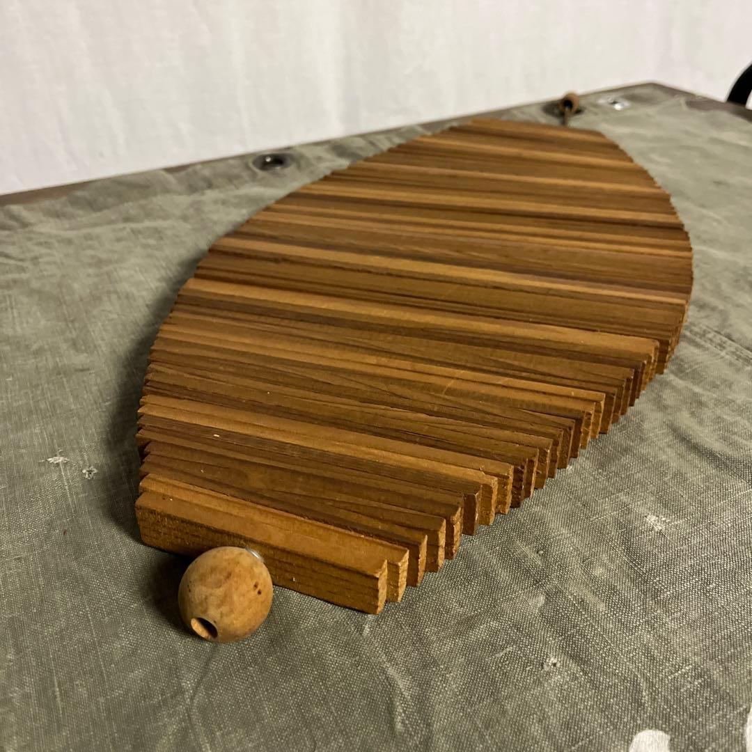 当時物ビンテージ品◾️木製スパイラル型 モビール 吊り下げオブジェ インテリア雑貨