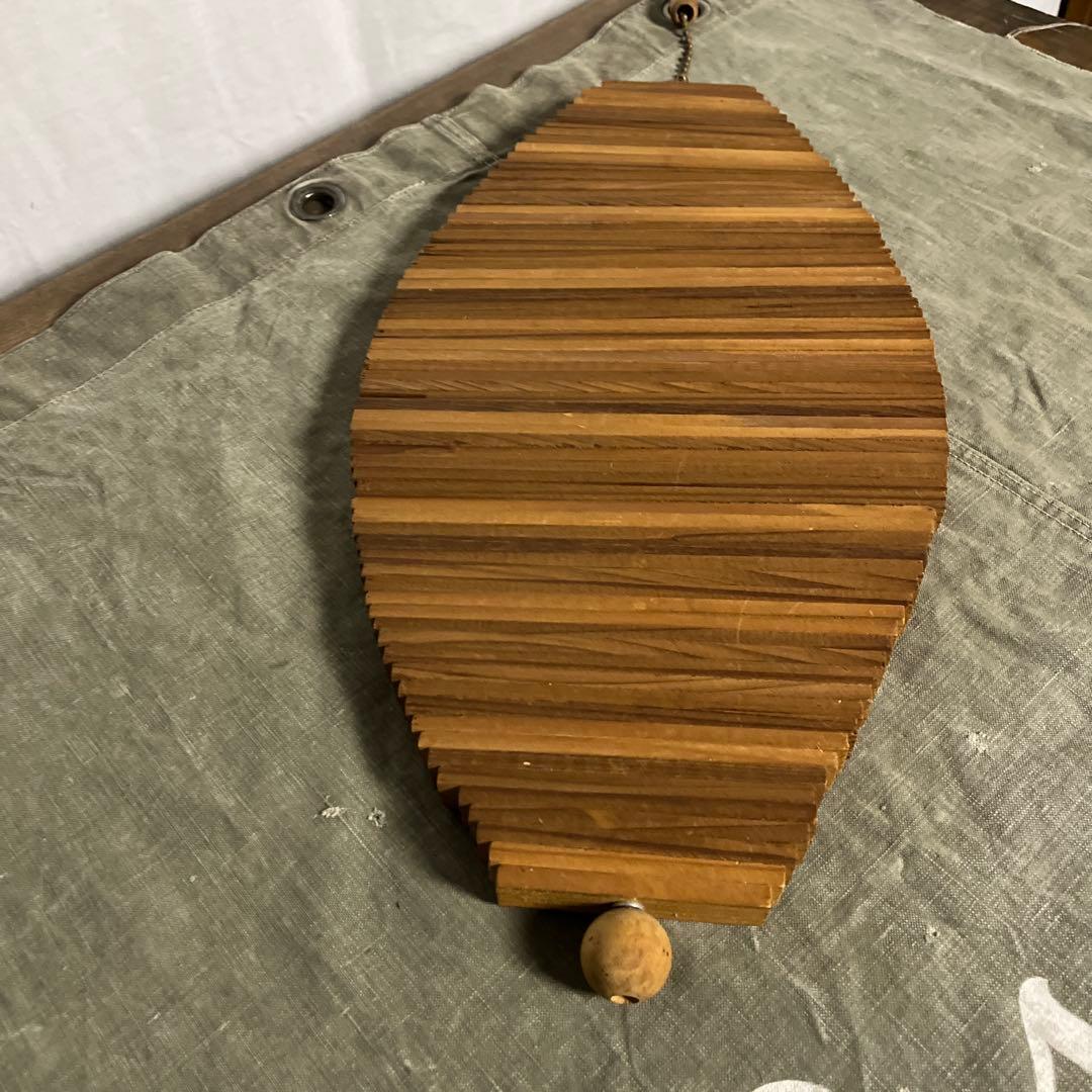 当時物ビンテージ品◾️木製スパイラル型 モビール 吊り下げオブジェ インテリア雑貨