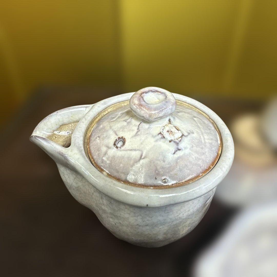 萩焼，清風作，手作り陶器急須と湯呑みセット
