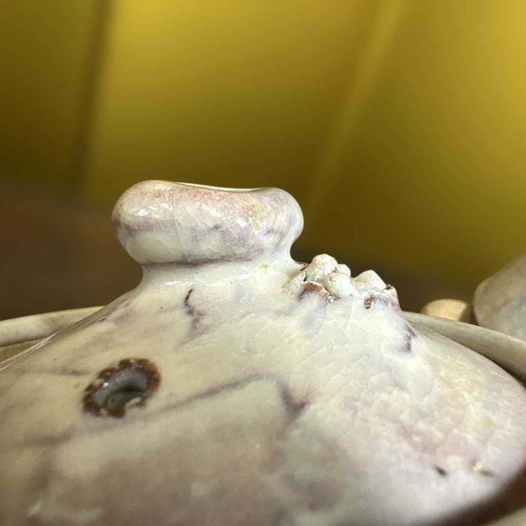 萩焼，清風作，手作り陶器急須と湯呑みセット