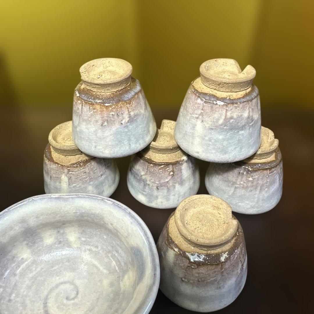 萩焼，清風作，手作り陶器急須と湯呑みセット