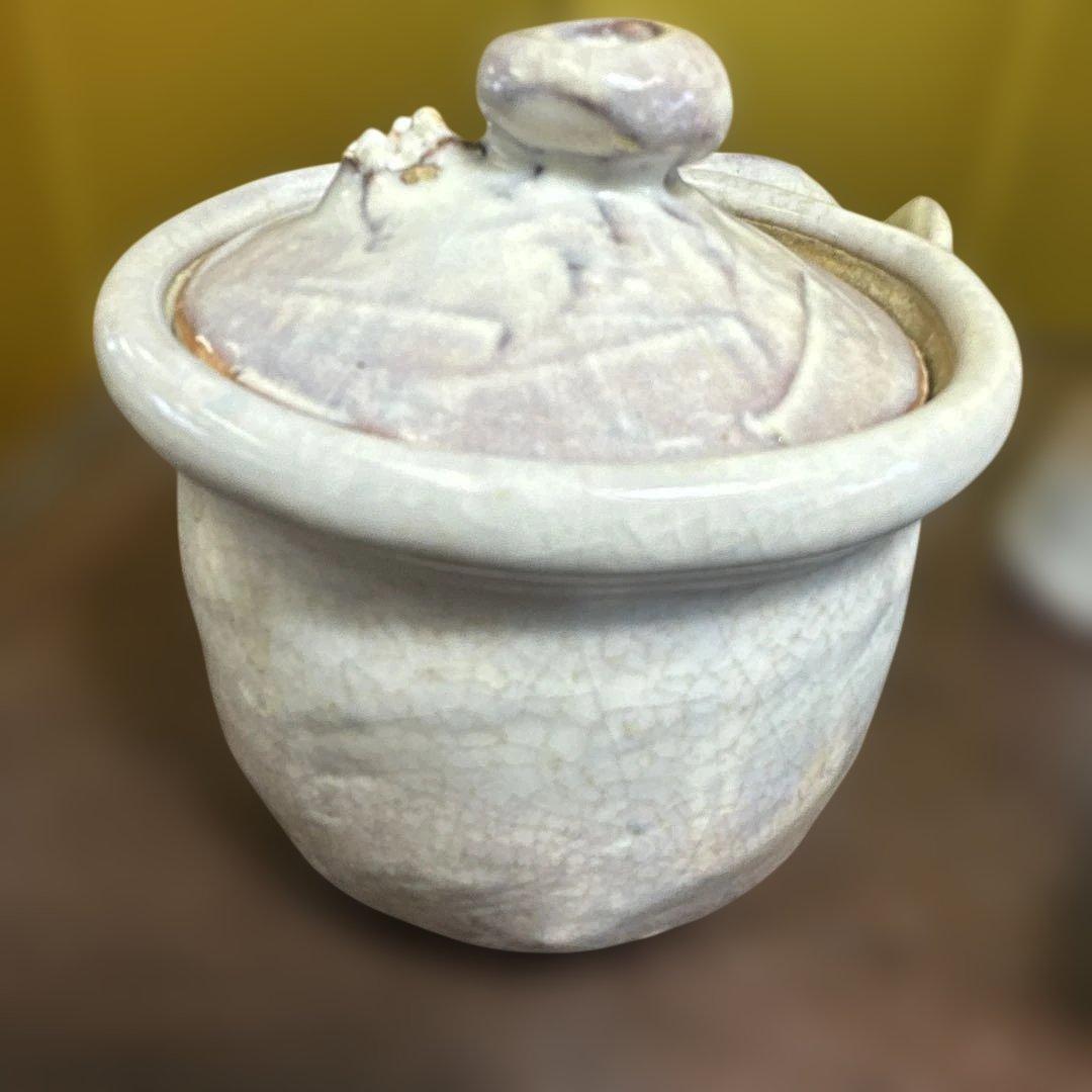 萩焼，清風作，手作り陶器急須と湯呑みセット