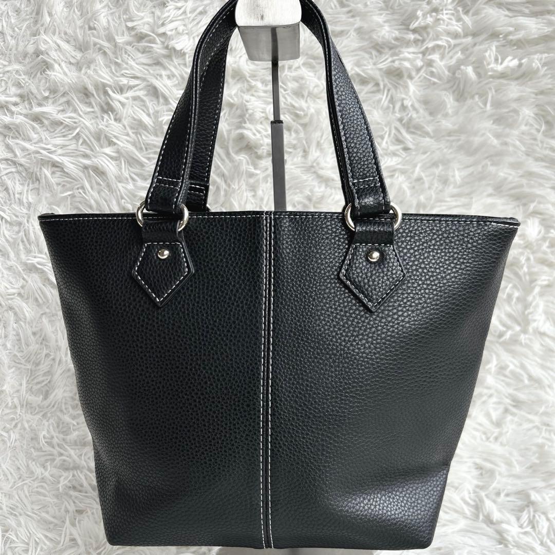 HAMANO 濱野皮革工藝　レザートートバッグ　小型　ブラック　シボ革