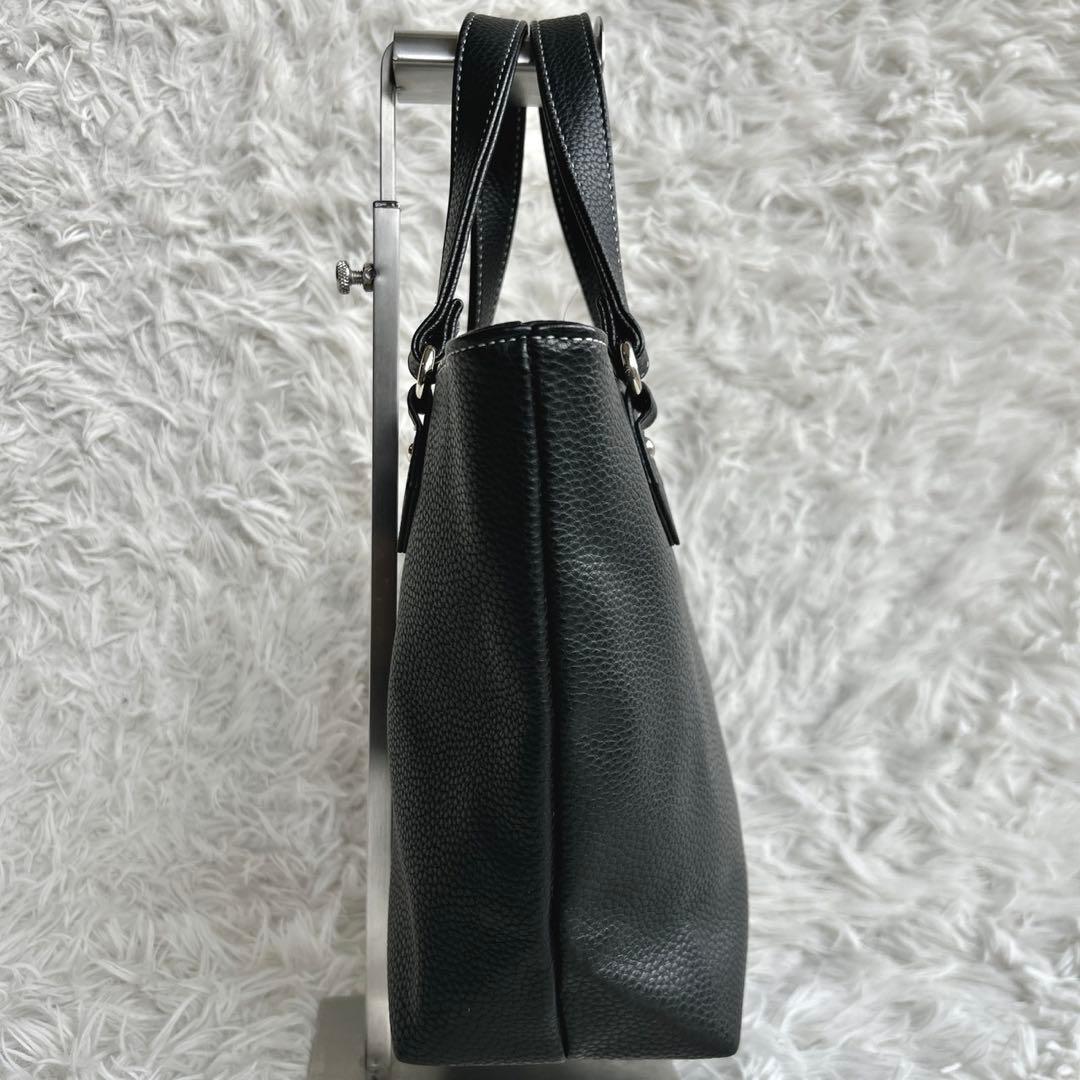 HAMANO 濱野皮革工藝　レザートートバッグ　小型　ブラック　シボ革