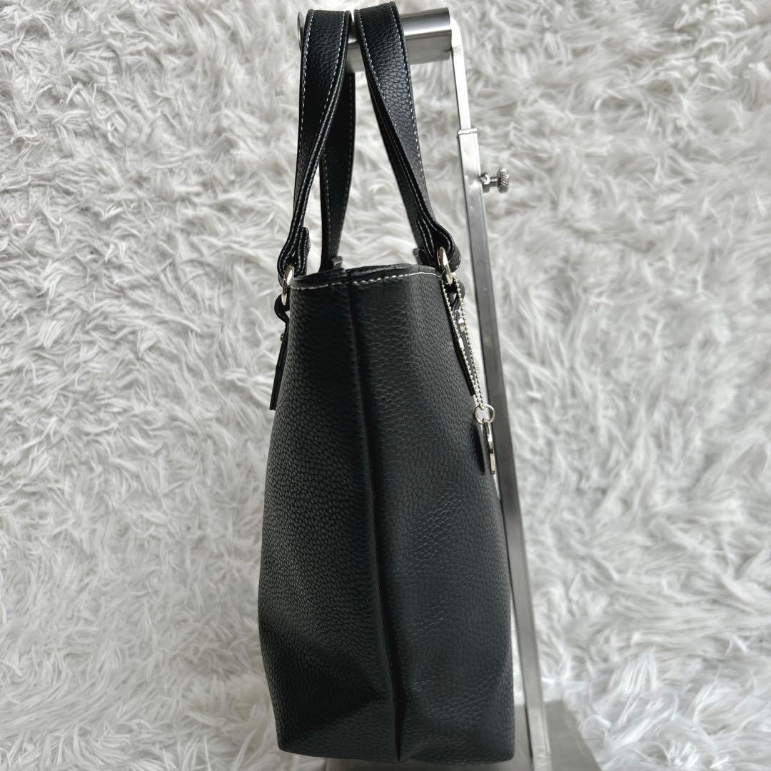 HAMANO 濱野皮革工藝　レザートートバッグ　小型　ブラック　シボ革