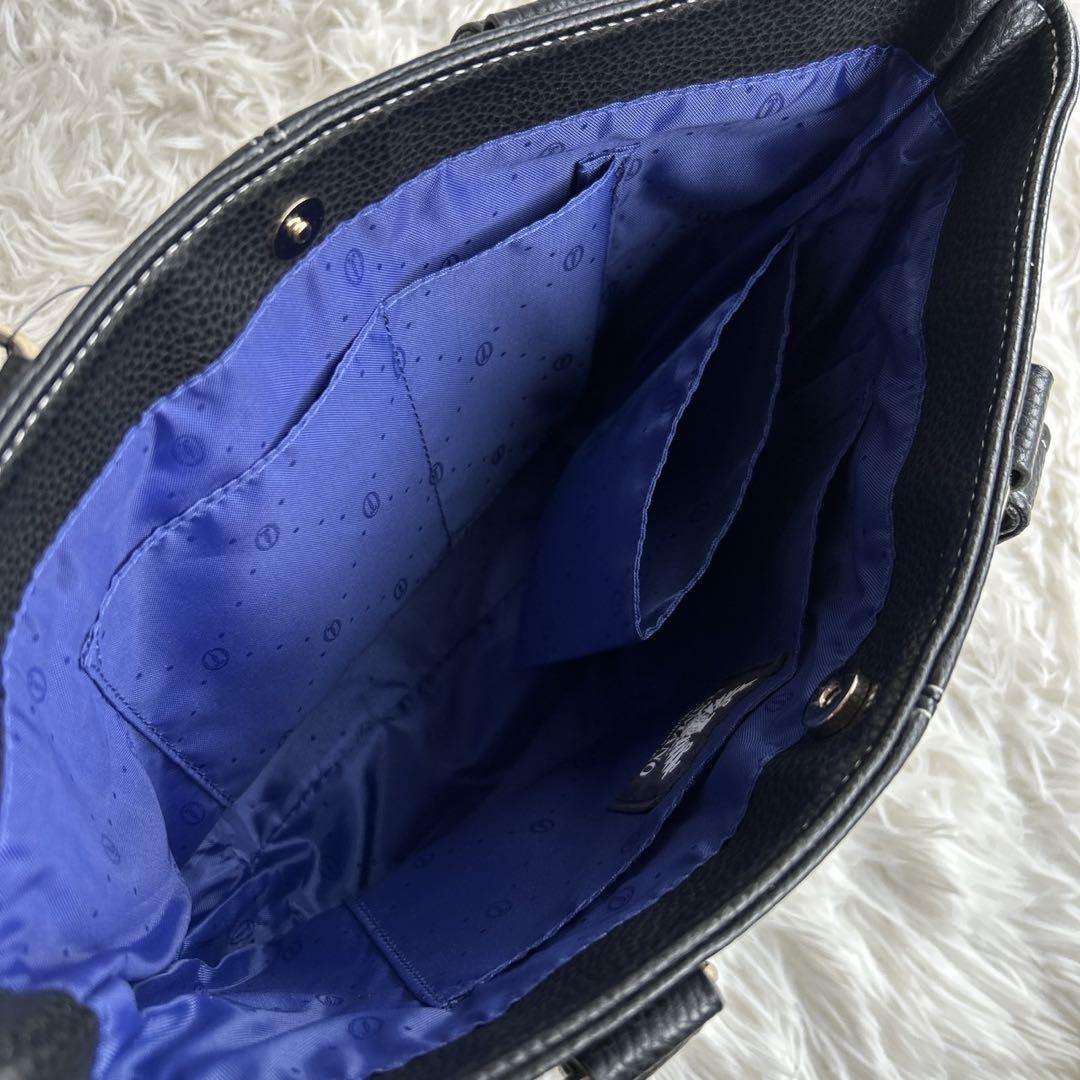 HAMANO 濱野皮革工藝　レザートートバッグ　小型　ブラック　シボ革