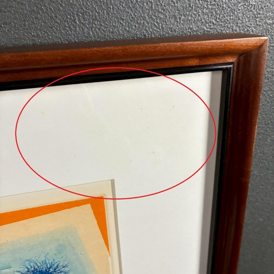 美品 深沢幸雄「女性と鳥」銅版画 彩色 1975年作 直筆サイン入り 額縁入り