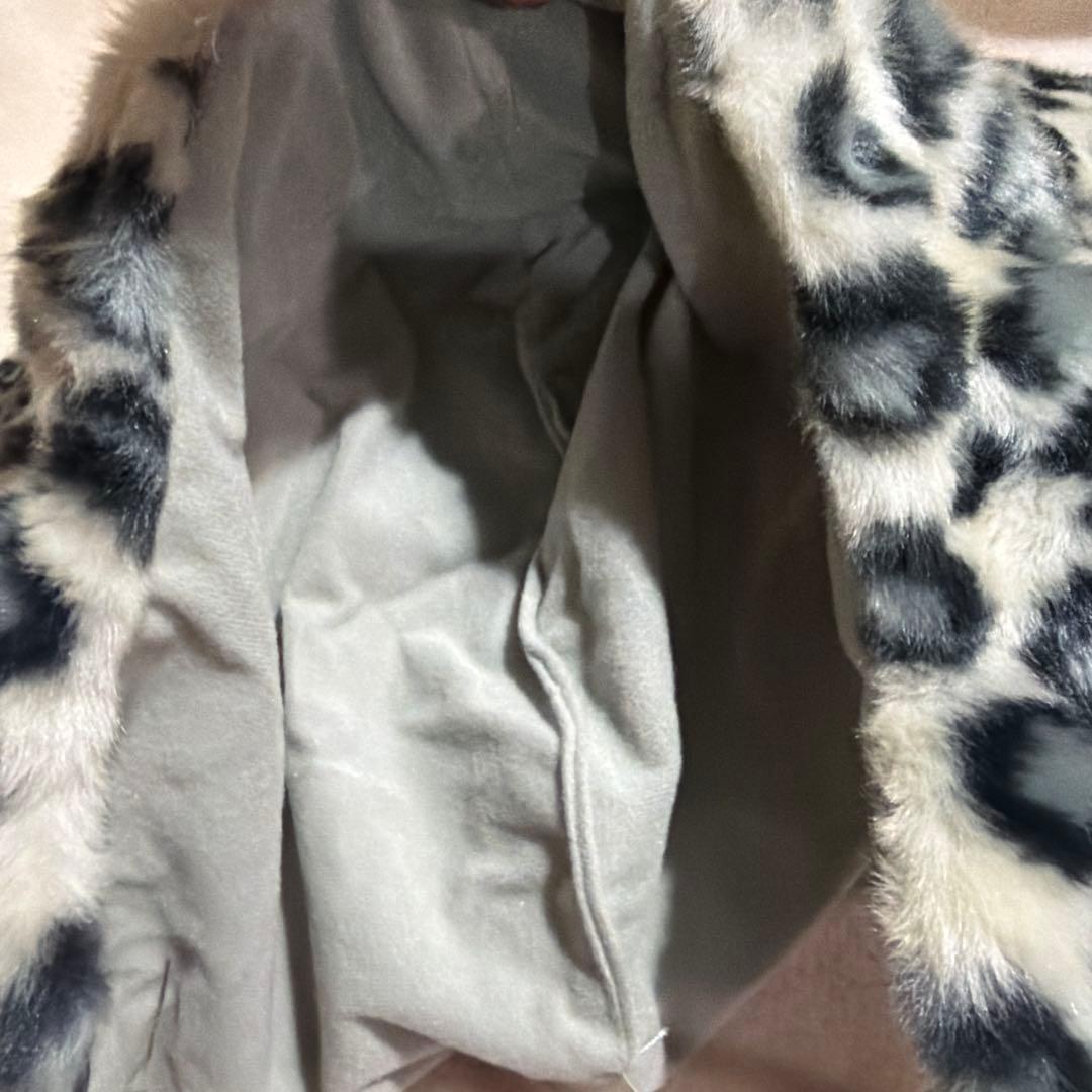 東京ディズニーリゾート ヒョウ柄ファンキャップ　グレー　シルバーリボン　旧型