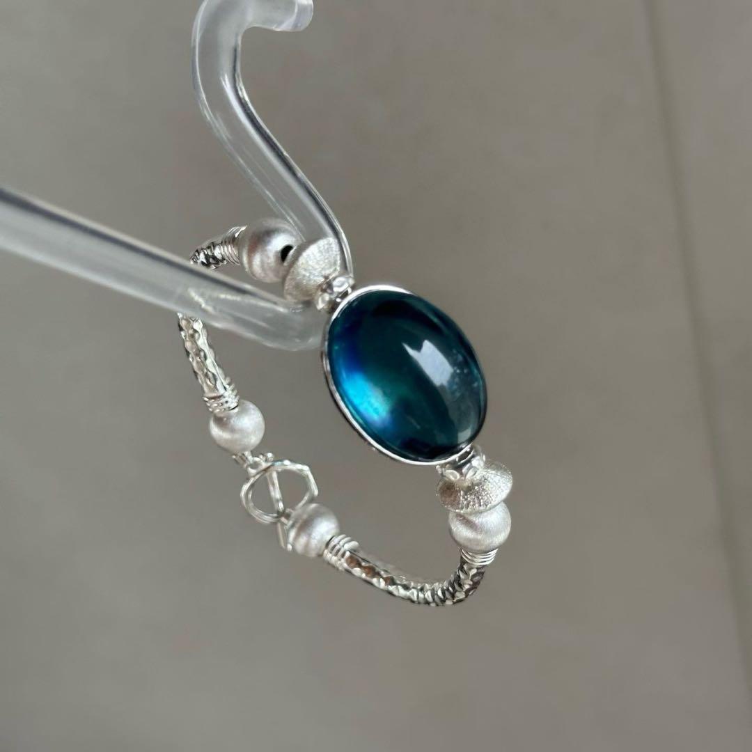 ⭐︎【天然】アクアマリン バングル s925 23x 16.9x 12.1mm