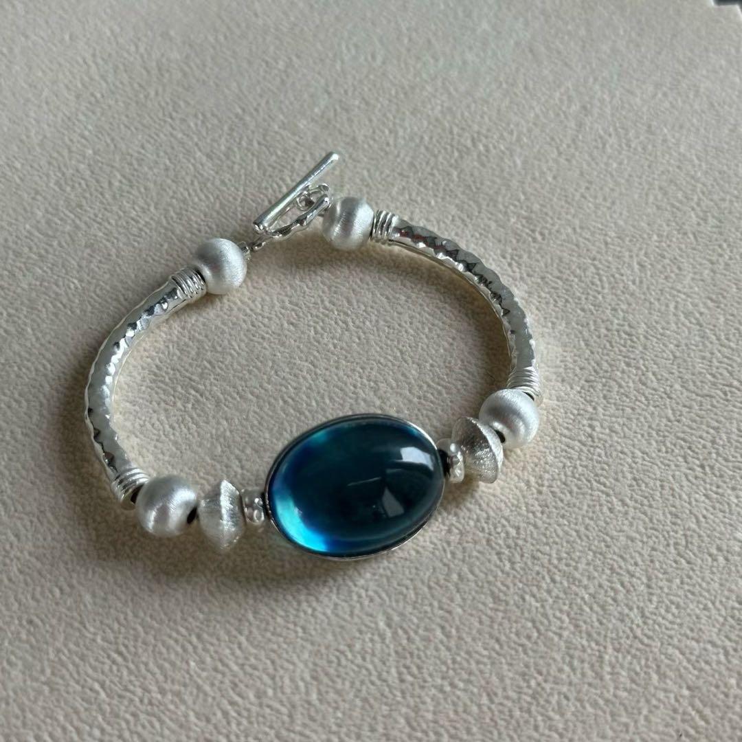 ⭐︎【天然】アクアマリン バングル s925 23x 16.9x 12.1mm