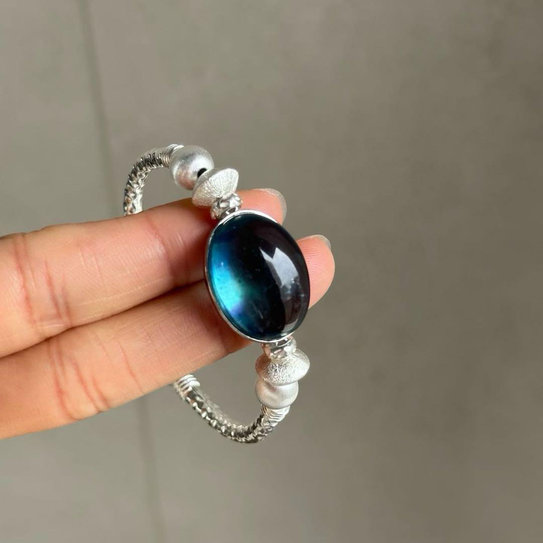 ⭐︎【天然】アクアマリン バングル s925 23x 16.9x 12.1mm