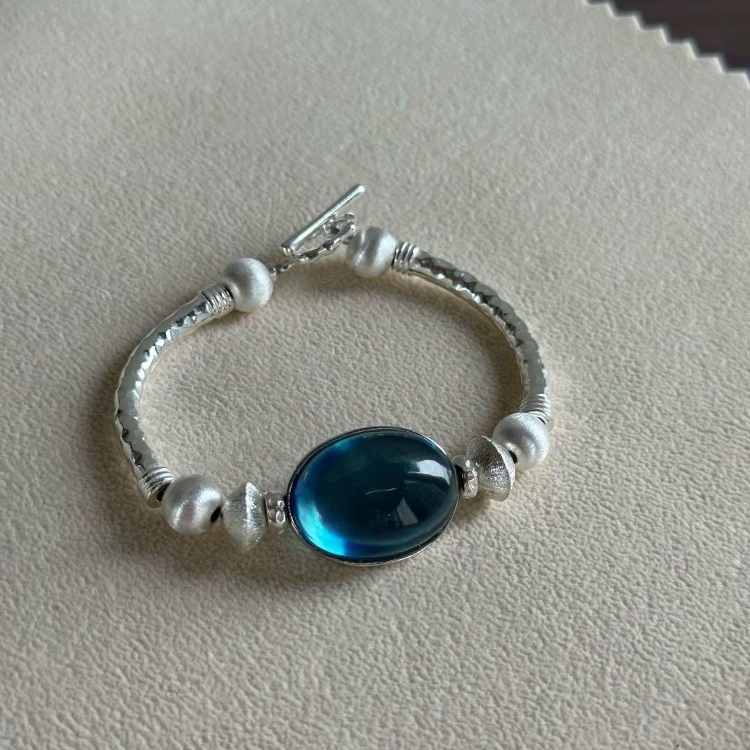 ⭐︎【天然】アクアマリン バングル s925 23x 16.9x 12.1mm