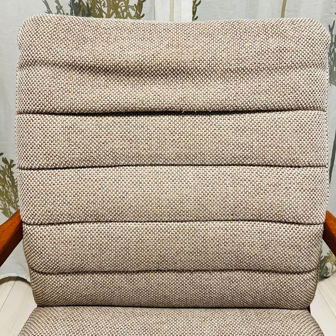 ①【カリモク家具】ヴィンテージ 昇降式　回転椅子　キャスター付き