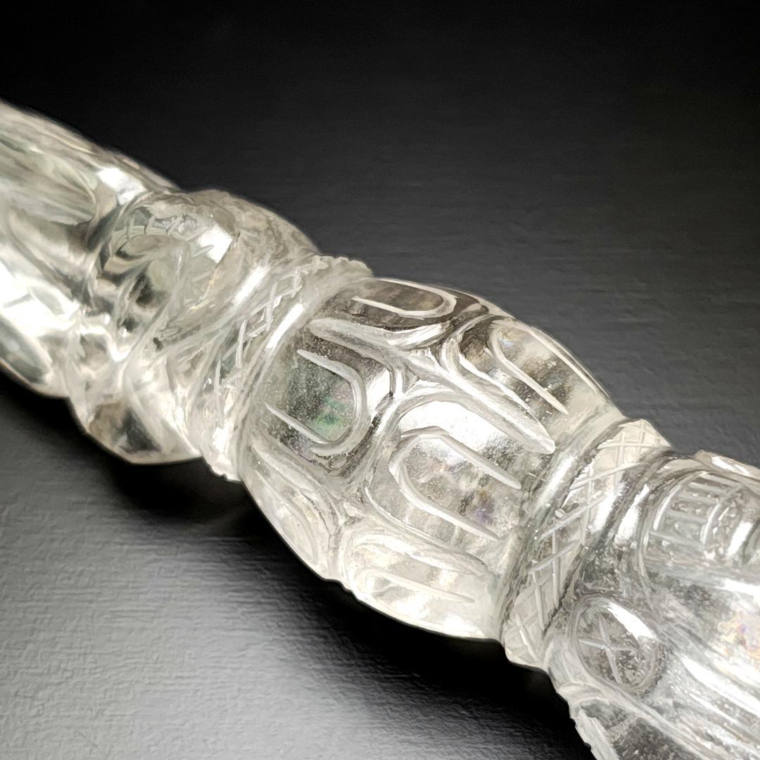 【No,2】ネパール ヒマラヤ水晶製 密教宝剣 プルパ 金剛杭 チベットプルパ