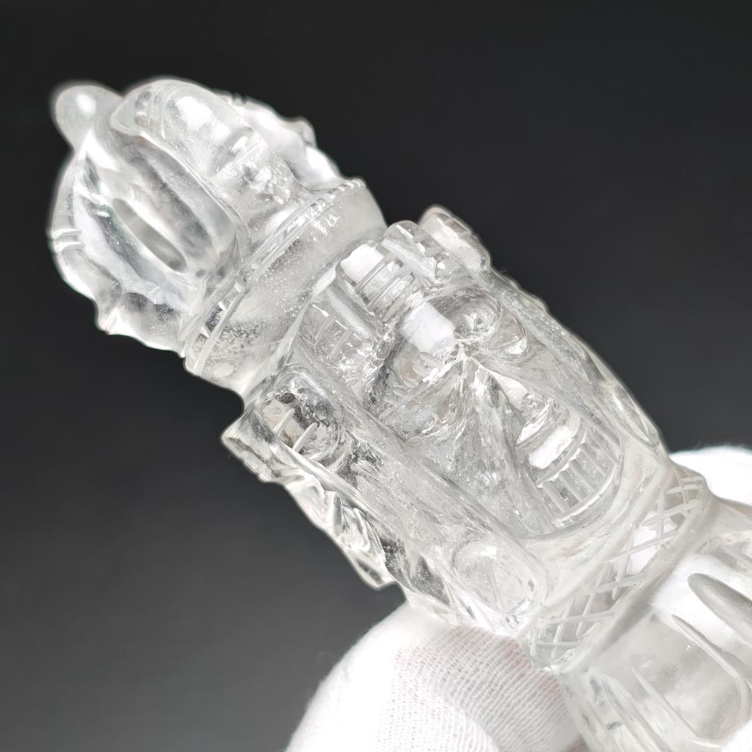 【No,2】ネパール ヒマラヤ水晶製 密教宝剣 プルパ 金剛杭 チベットプルパ