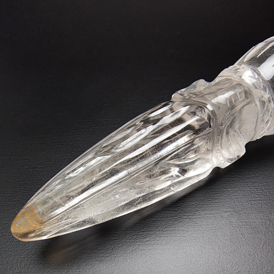 【No,2】ネパール ヒマラヤ水晶製 密教宝剣 プルパ 金剛杭 チベットプルパ