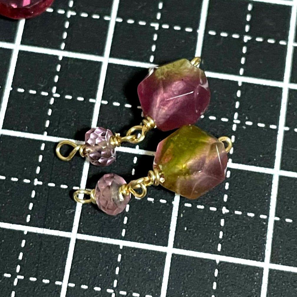 ウォーターメロンクォーツピアス