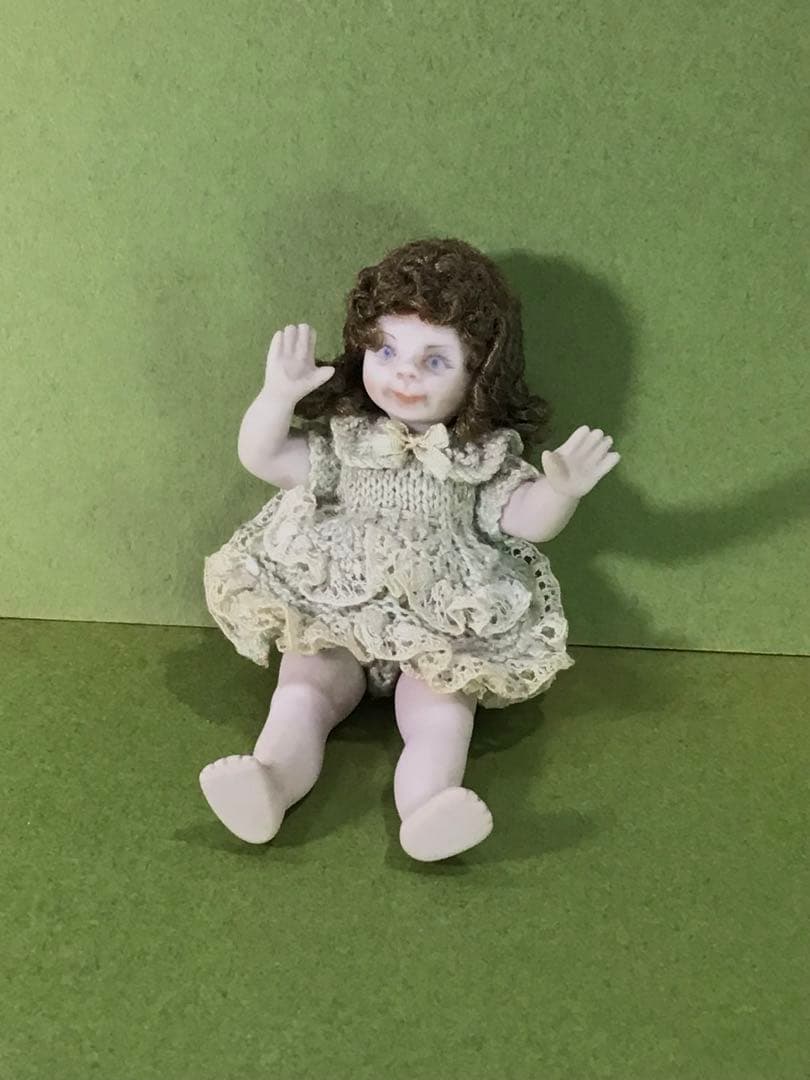 レトロ 小さな ビスクドール ミニチュア 人形 ままごと ビンテージ ドール