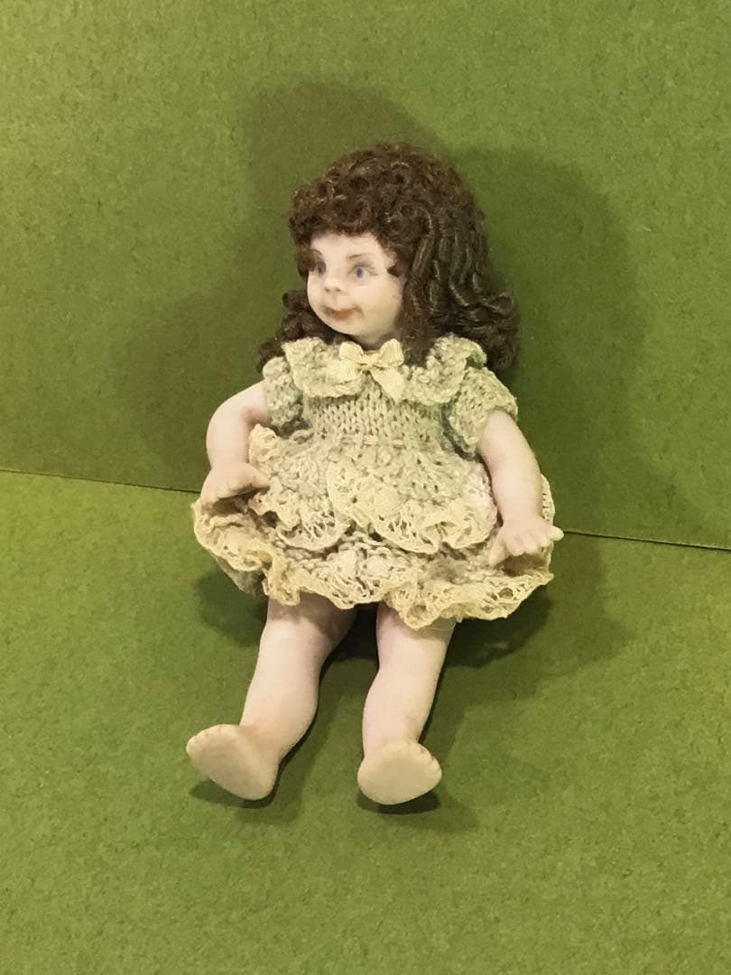 レトロ 小さな ビスクドール ミニチュア 人形 ままごと ビンテージ ドール