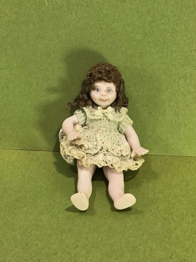 レトロ 小さな ビスクドール ミニチュア 人形 ままごと ビンテージ ドール