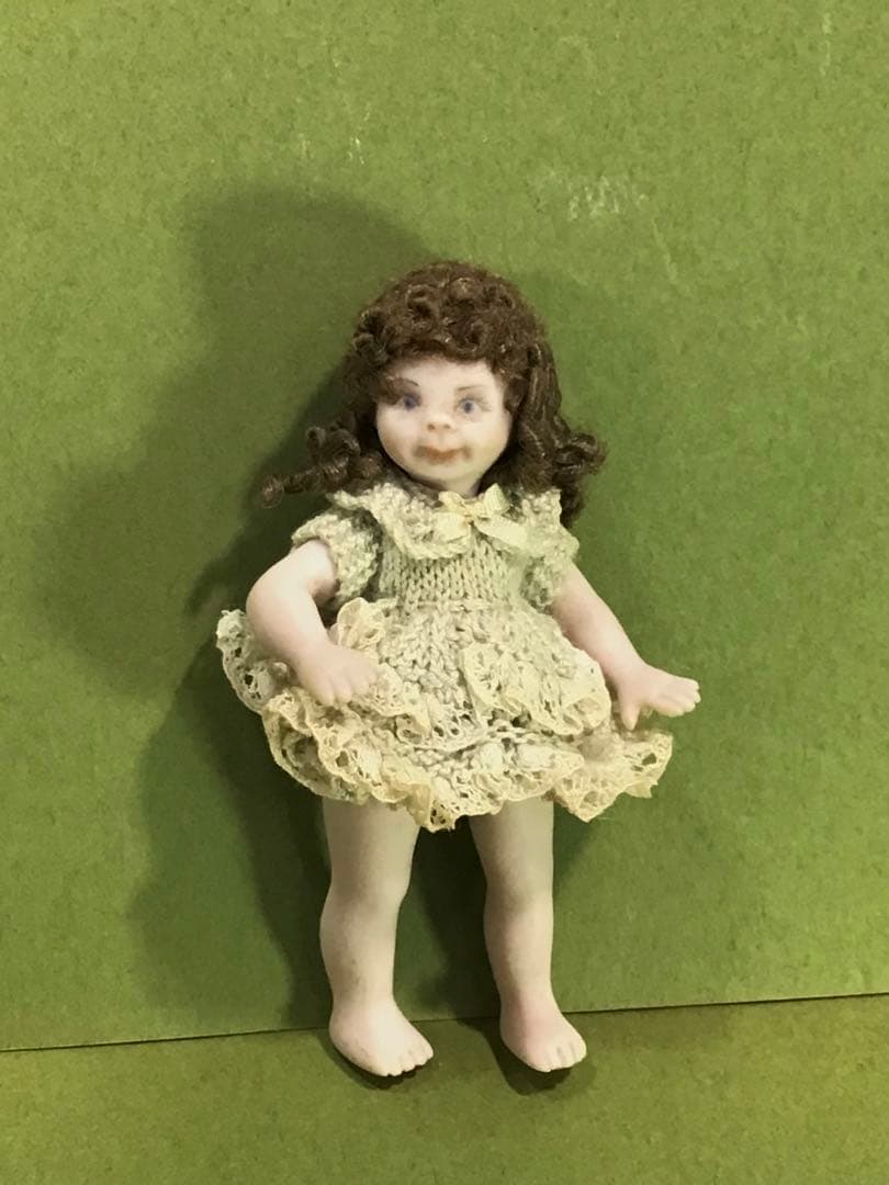 レトロ 小さな ビスクドール ミニチュア 人形 ままごと ビンテージ ドール