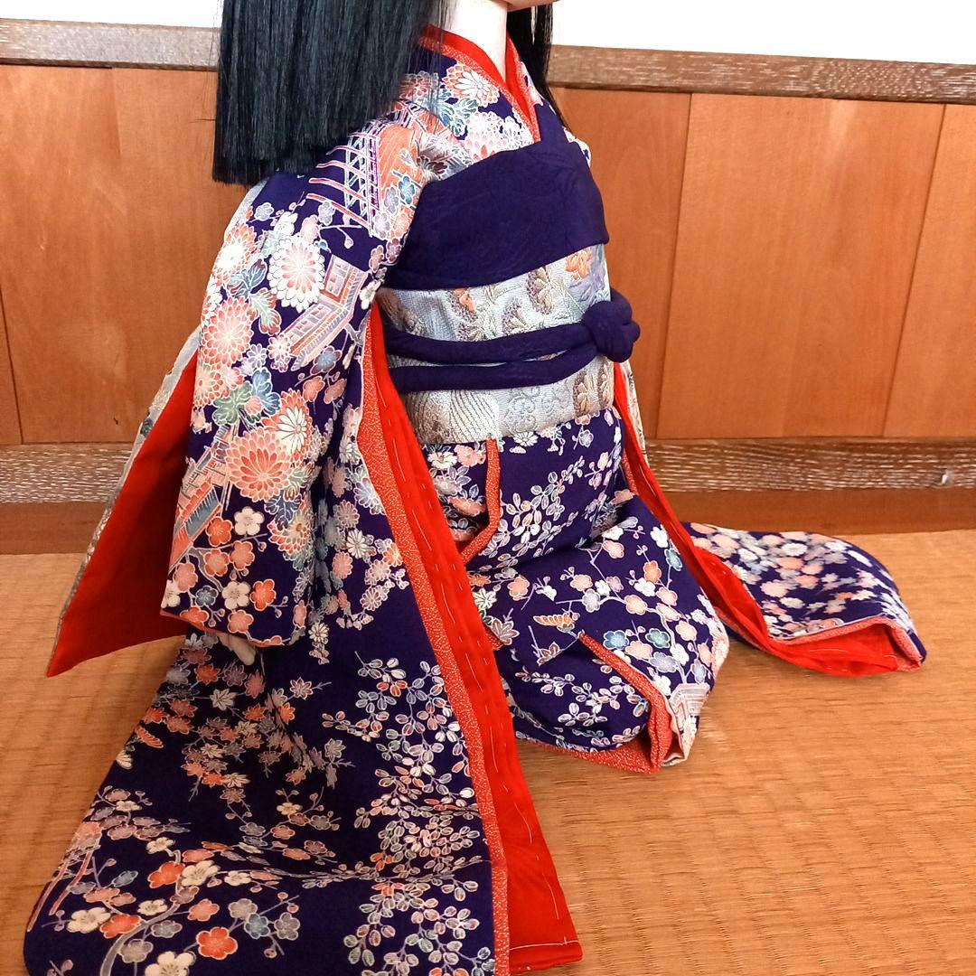 ドール　着物　襦袢　舞妓だらり帯　帯締め帯揚げ　正絹　比翼　市松人形　　人形