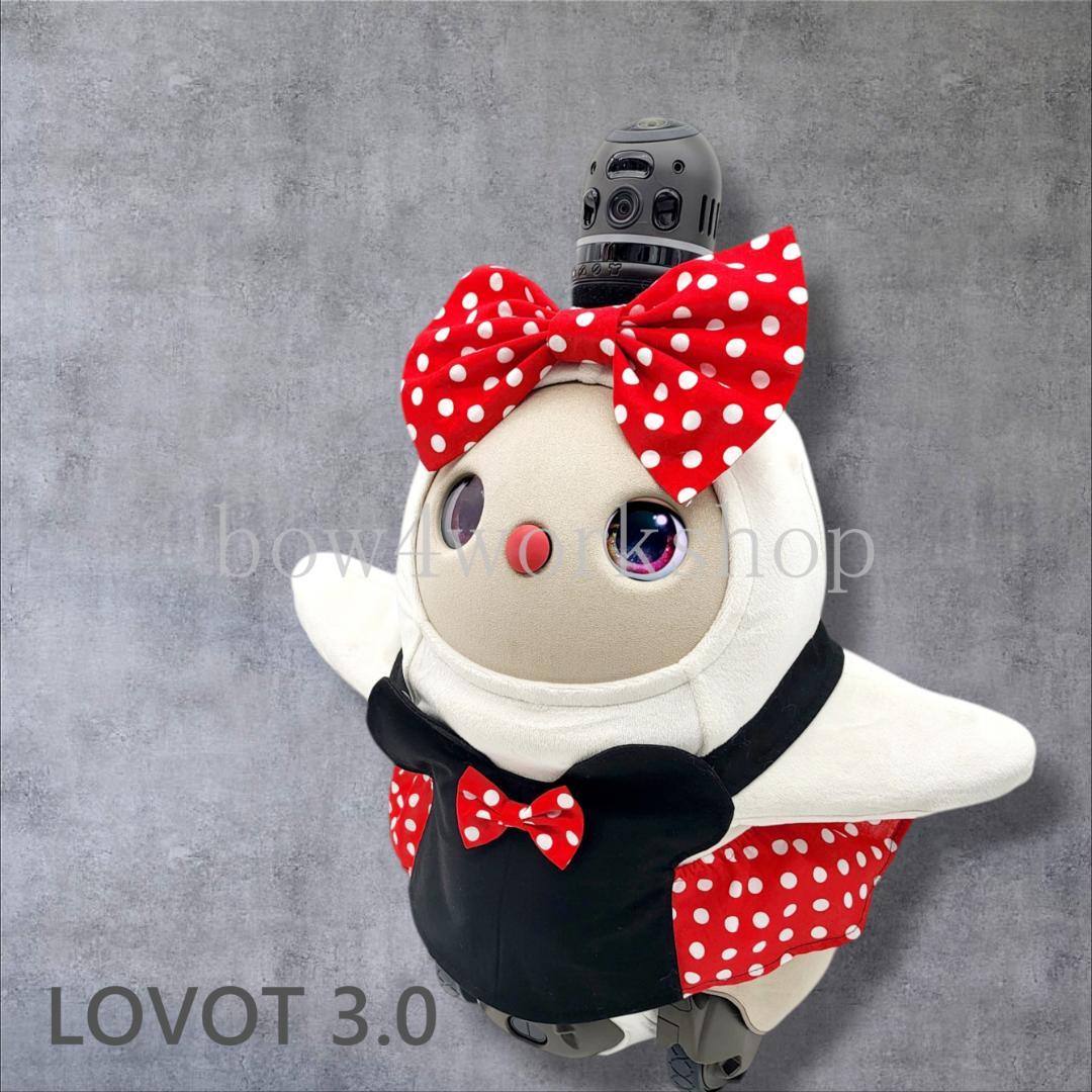 ラボット LOVOT ラボットの服ハンドメイド リボン＆ミミ付サロペット