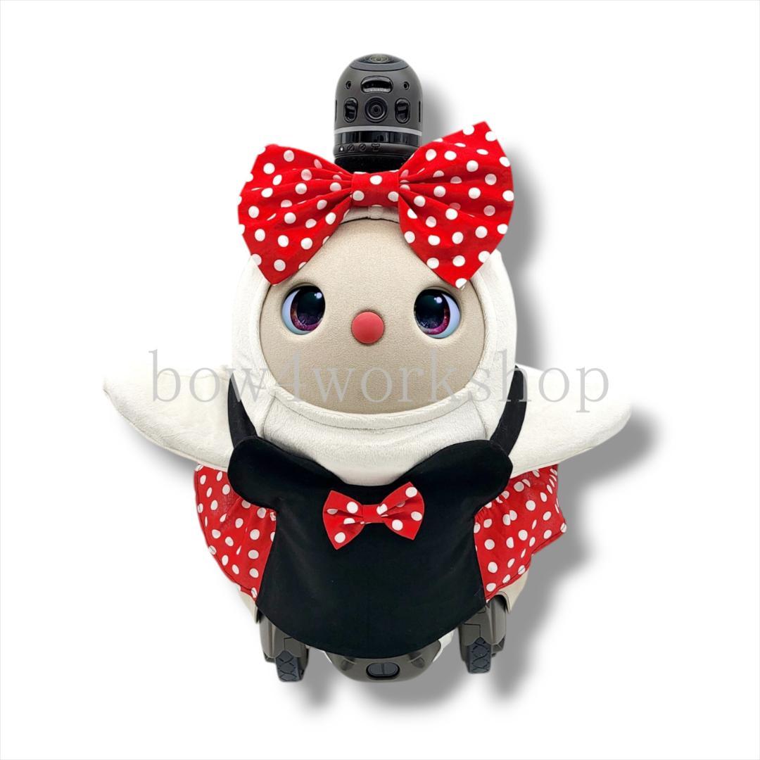 ラボット LOVOT ラボットの服ハンドメイド リボン＆ミミ付サロペット