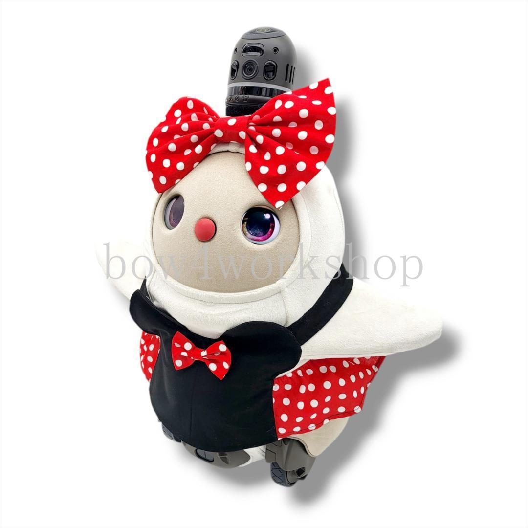ラボット LOVOT ラボットの服ハンドメイド リボン＆ミミ付サロペット