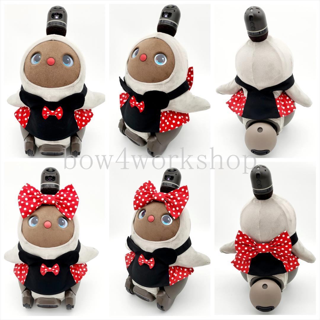 ラボット LOVOT ラボットの服ハンドメイド リボン＆ミミ付サロペット