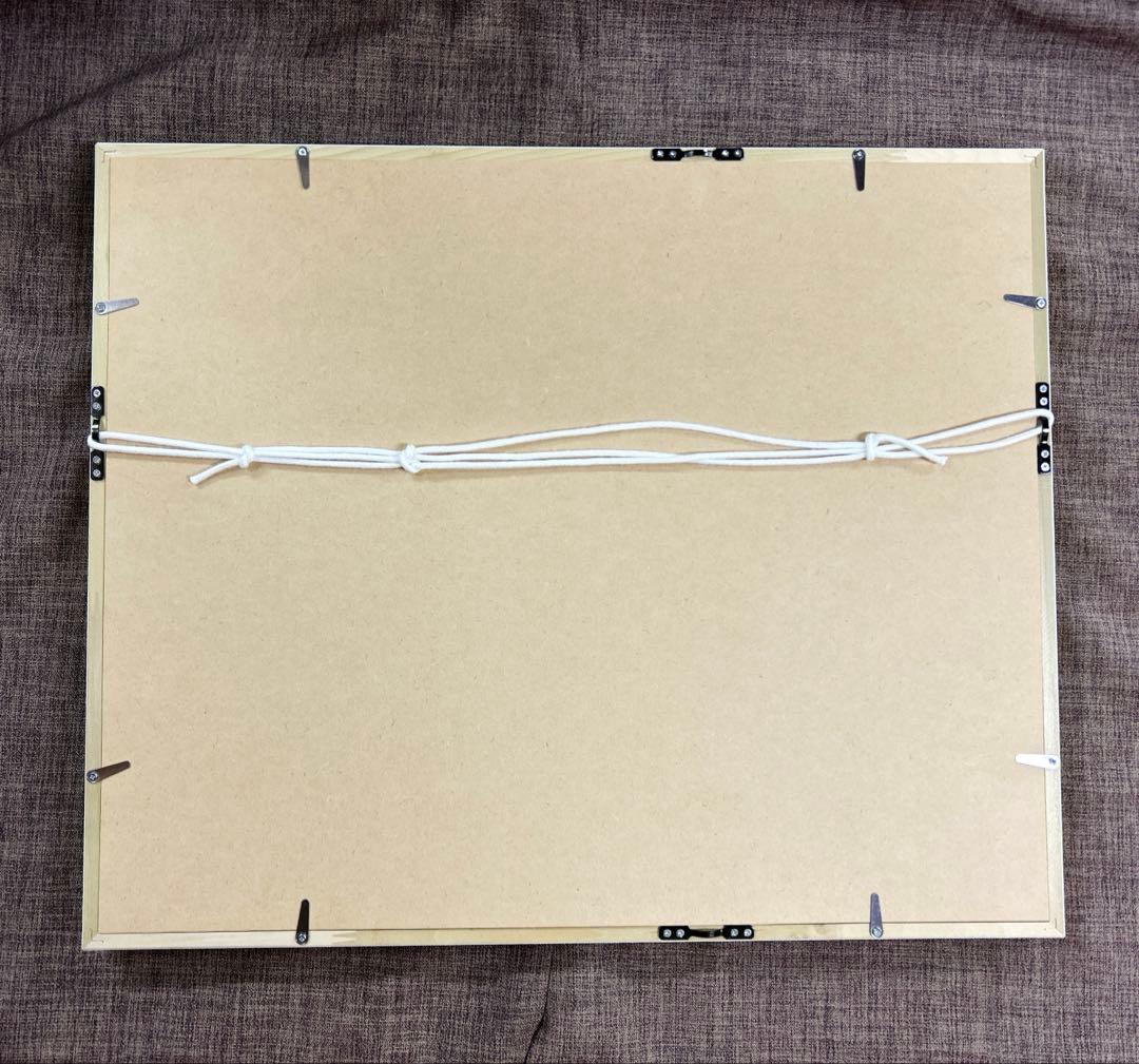 ハンドメイド　刺繍画　自然風景　完成品　フレーム付き