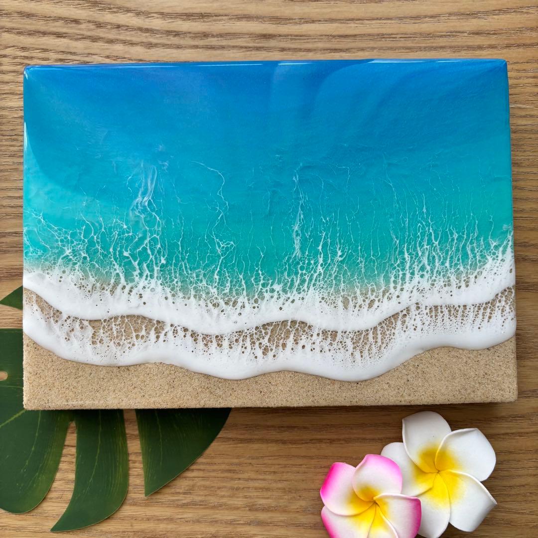 レジン　海アート　オーシャンアート　4層　A5パネル　No.1124