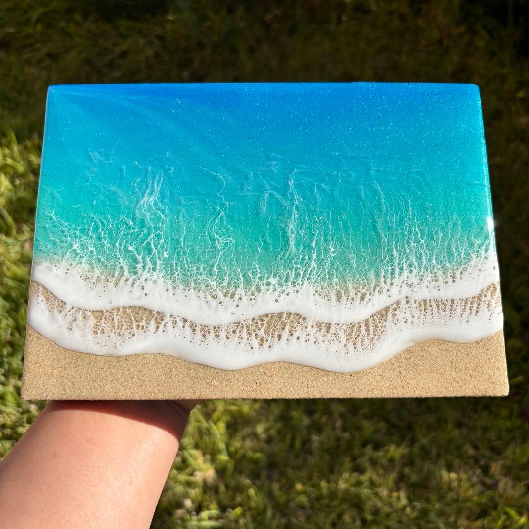 レジン　海アート　オーシャンアート　4層　A5パネル　No.1124