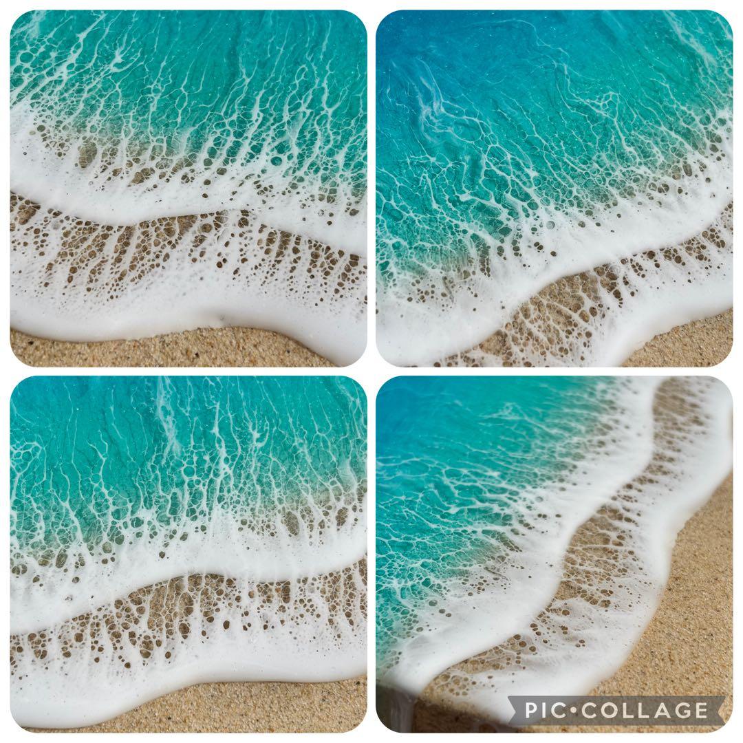 レジン　海アート　オーシャンアート　4層　A5パネル　No.1124