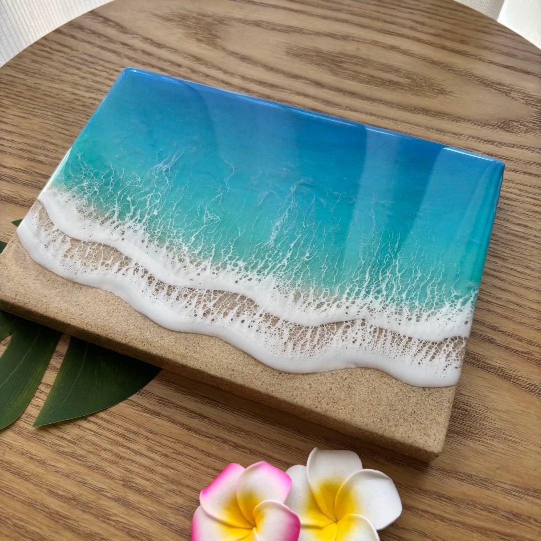 レジン　海アート　オーシャンアート　4層　A5パネル　No.1124