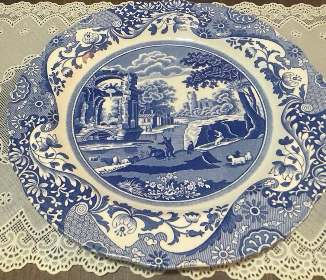 スポード Blue Italian ディナープレート 4枚セット英国製　定番人気