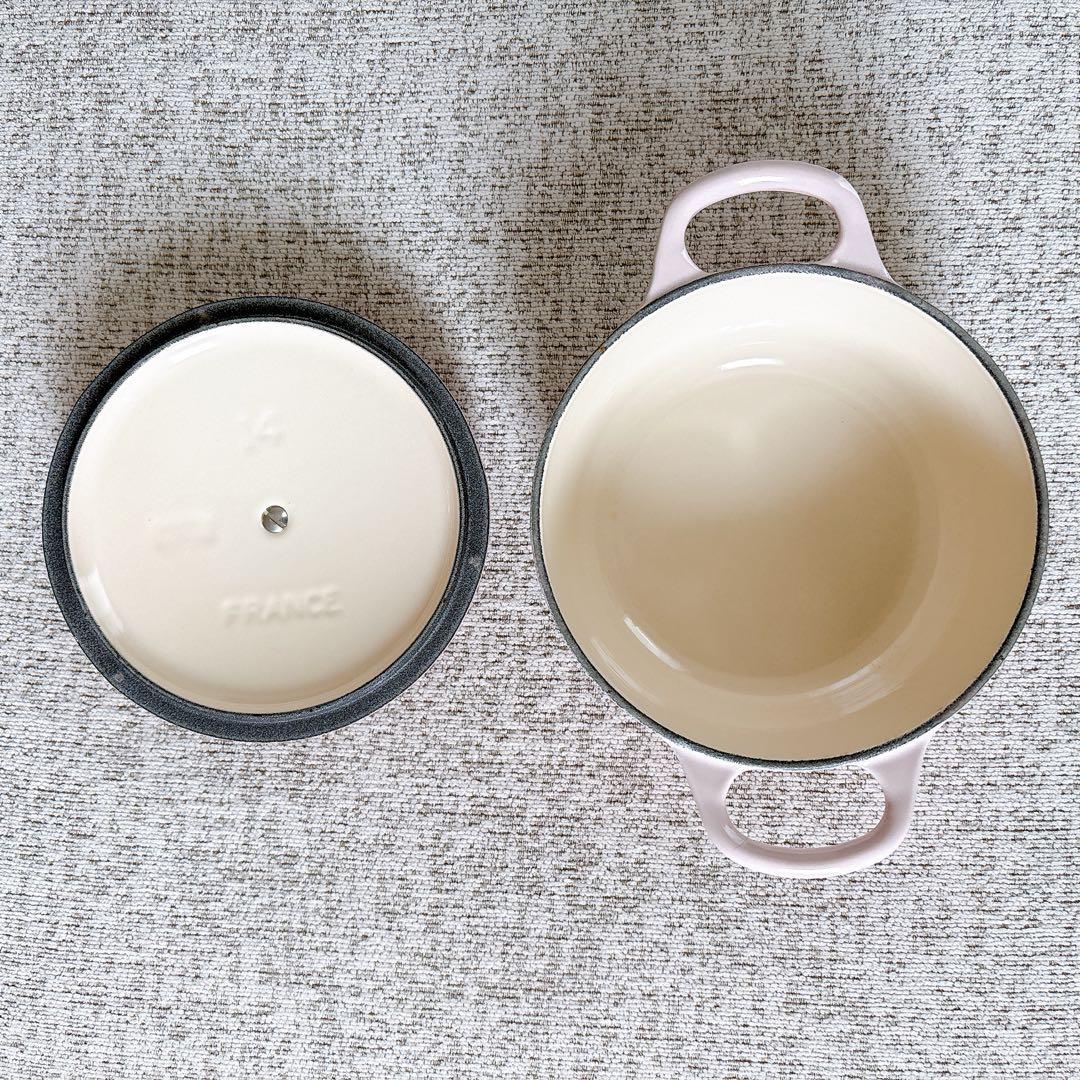 LE CREUSET ピンク 両手鍋　14cm