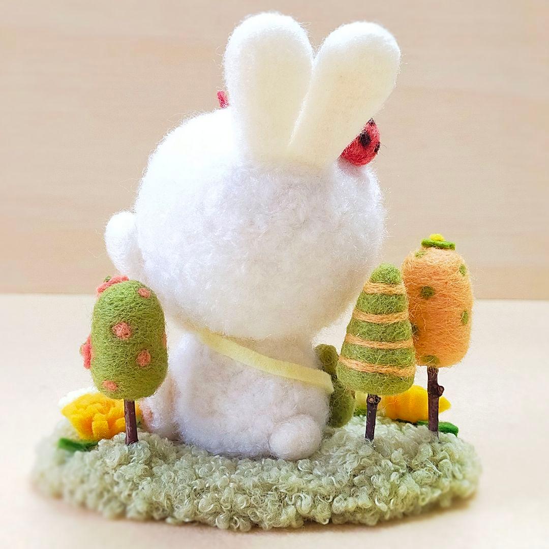 ✿羊毛フェルト✿candymarine様✿ふわふわうさぎちゃん✿たんぽぽver✿