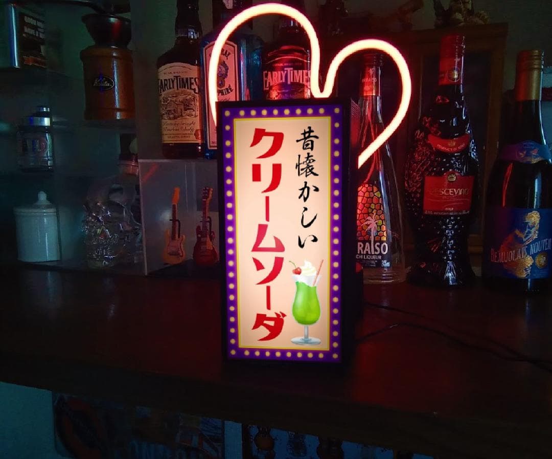 クリームソーダ 喫茶 カフェ 昭和レトロ 懐かしい看板 置物 雑貨 ライトBOX