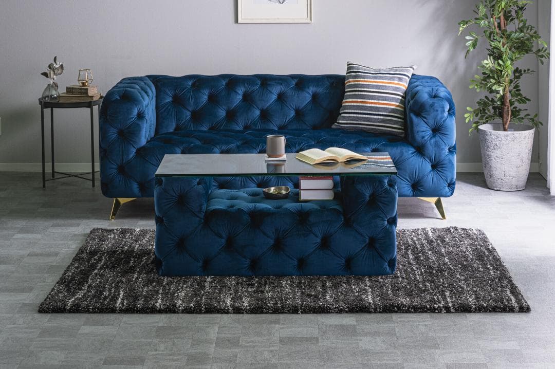 ソファ 3人掛け ブルー グレー