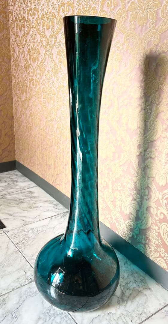 床置き 大型 ロング花瓶 ガラス製 生花 枝物 フラワーベース インテリア 特大