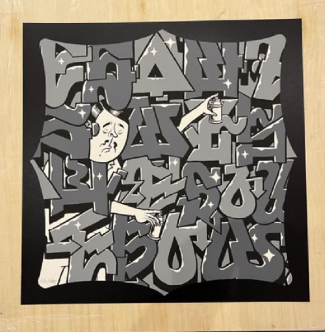 ESOWシルクスクリーンポスター BLACK 額付き graffiti