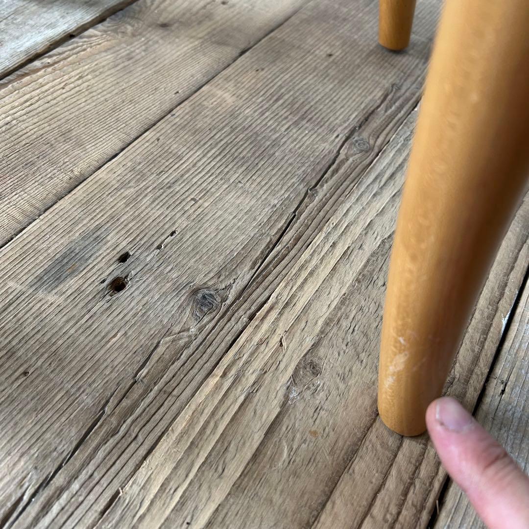 【再塗装・美品】秋田木工 スツール ラタン