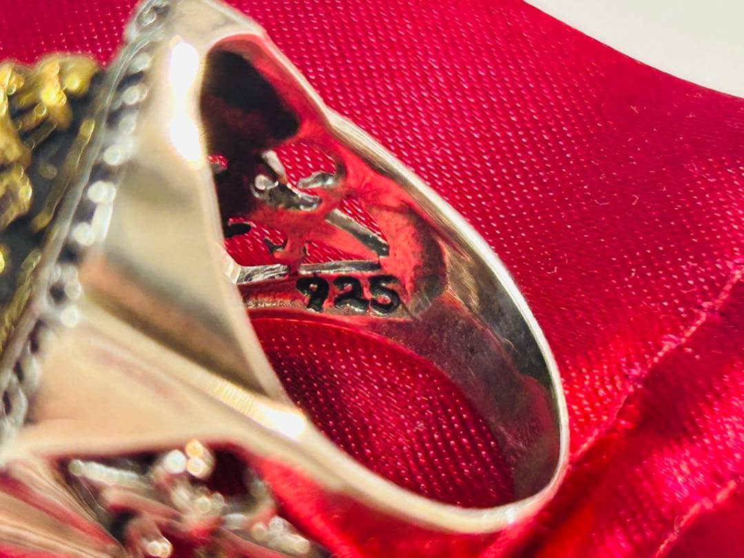 ガネーシャシルバーsilver925真鍮 ジルコニア リング 指輪 31号