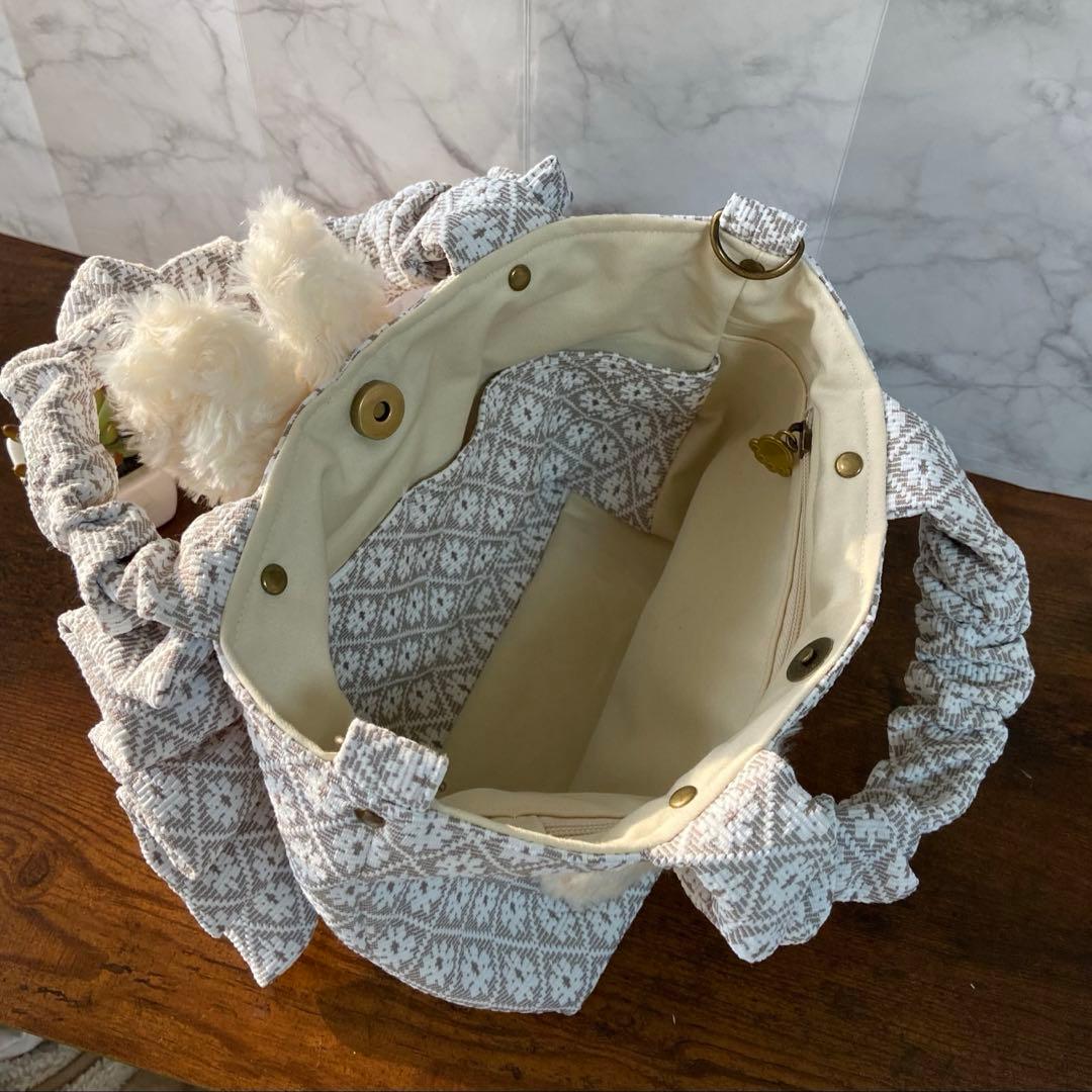 H*U様 コヤンイサムチョン 【フリルバッグ】トートバッグ ハンドメイド