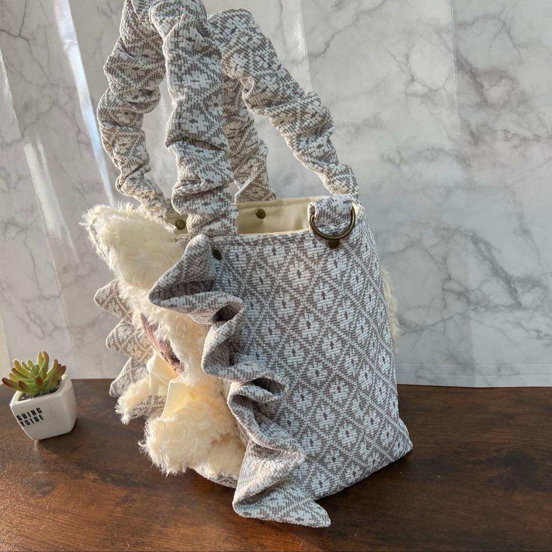 H*U様 コヤンイサムチョン 【フリルバッグ】トートバッグ ハンドメイド