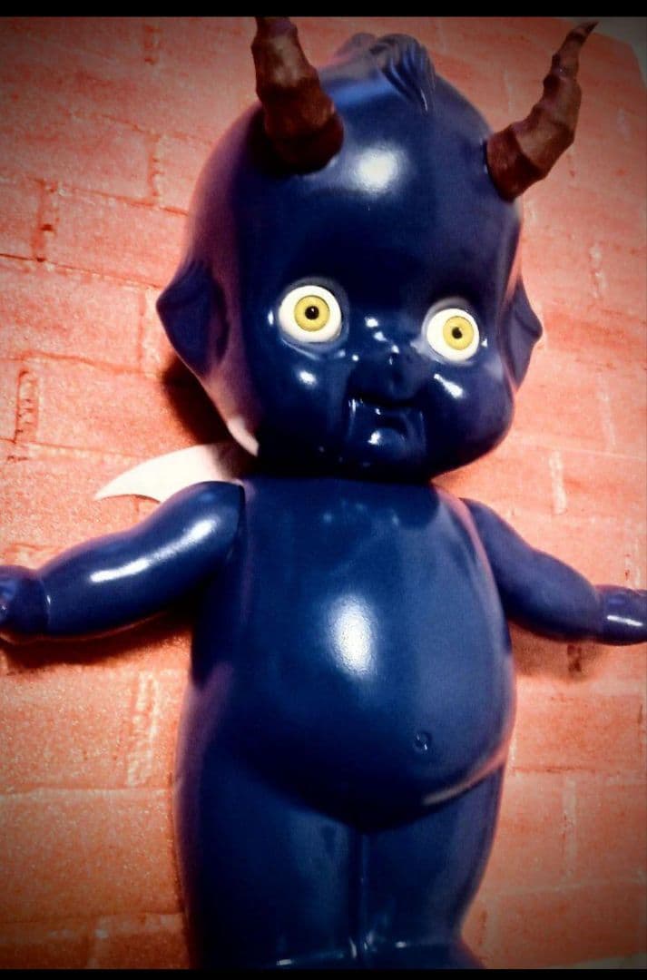 ニ*生様 青い天使坊や人形　ホラーフィギュア　キューピー人形　妖怪ドロヘドロ系ド